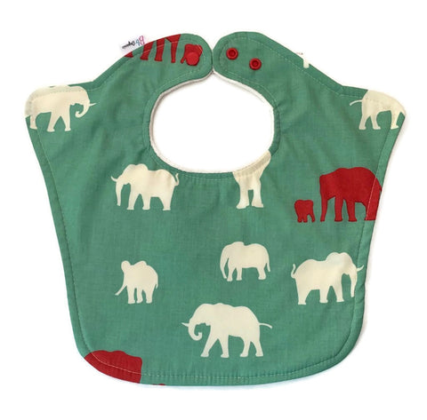 Organic Elephant Print Baby Bib