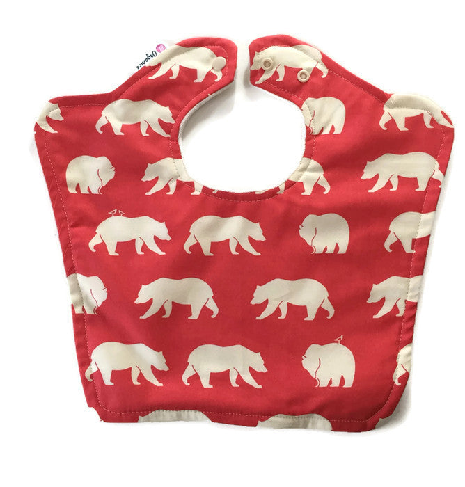 Red Bear Silhouette Organic Original Baby Bib