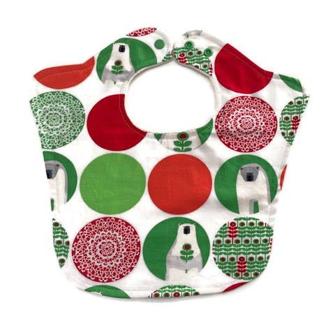 Winter Holiday Polar Bears Premium Designer Baby Bib