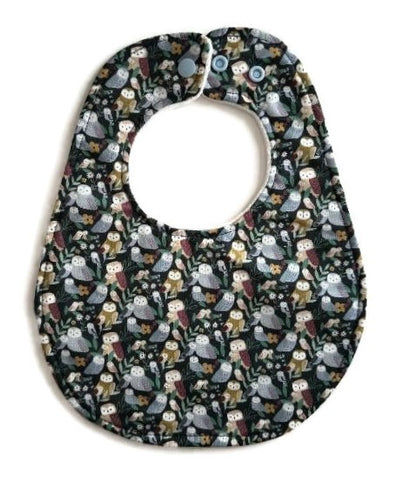 Earthy Owls Newborn Bib