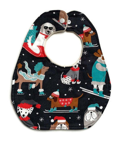 Snow Dogs Newborn Bib
